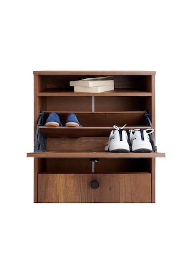 Just Home Rina Raflı Kapak Ayakkabılık - Barok Ceviz Barok Ceviz