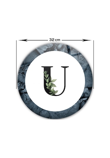 Decorita Cam Kesme Tahtası - Cam Kesme Tablası - Harfli Tasarım U Çap 32 CM