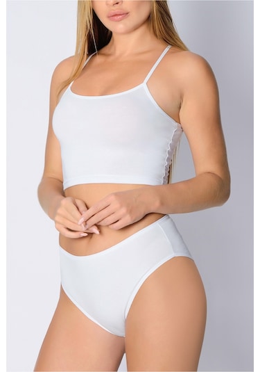 Penye Likralı Bikini Beyaz