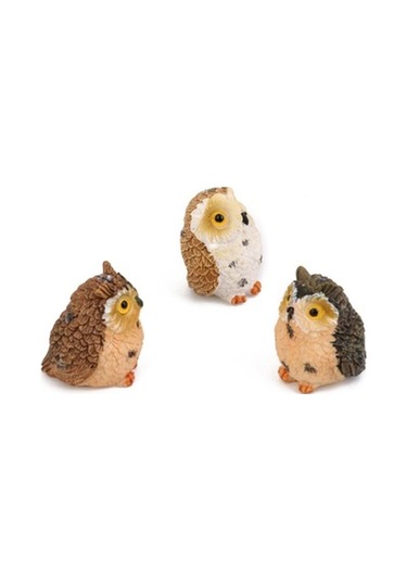 Lijinxu Minyatür Reçine Dollhouse Bonsai Bahçe Baykuşlar-4pcs