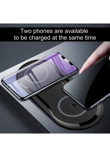 Kosona X263 10w Çift Telefon Kablosuz Şarj Cihazı - Ev Ve Ofis İçin Taşınabilir Akıllı Qi Uyumlu Hızlı Şarj Siyah