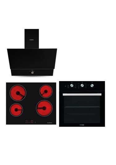 Kumtel B66-SF2 MT - V6 - 04T - DA6-830 Turbo Vitroseramik Kristal Siyah Cam Ankastre Set