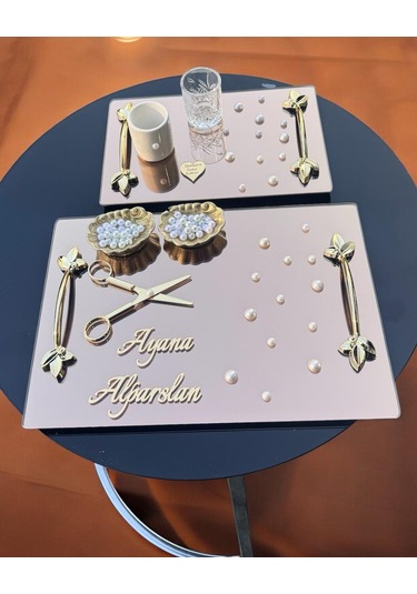 Tycho İncili Söz Nişan Yüzük Tepsisi İncili Kurdale Hediye Gold