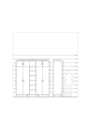Kronos Dolap 18 Raflı 9 Kapaklı 220x59x243 Antrasit-çam/antrasit Atlas Çam/antrasıt