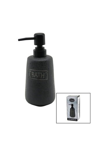 Uzun Antrasit Gri - Mat Desen Seramik Sıvı Sabunluk 5131 Düz