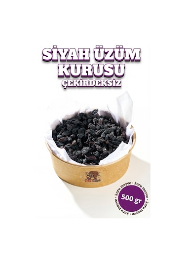 Çekirdeksiz Siyah Üzüm Kurusu Günkurusu 500  G