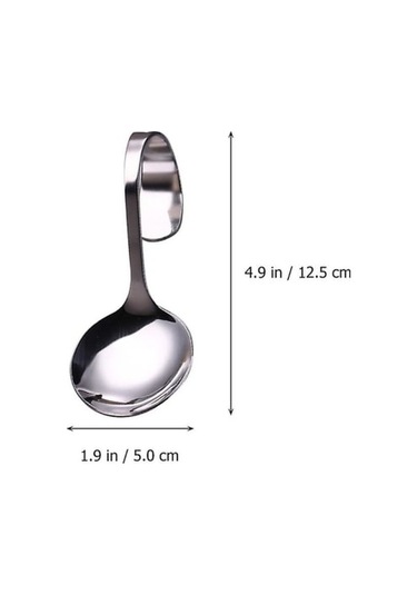 Fastbuy 6 Adet Kavisli Saplı Kaşık Seti: Tatlı, Salata, Ev Kullanımı İçin Paslanmaz Çelik