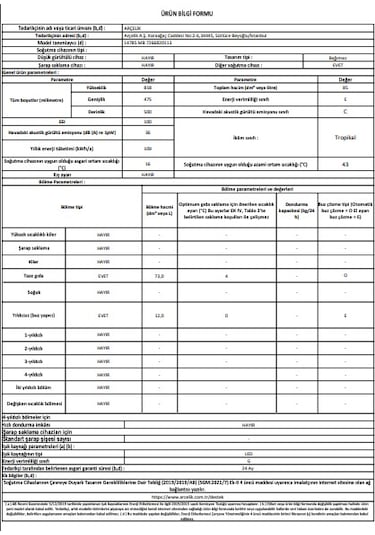 Arçelik 14785 MB Büro Tipi Mini Buzdolabı