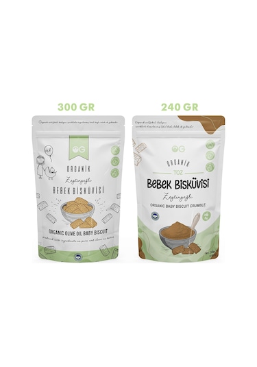 Organik Bebek Bisküvisi Ve Bisküvi Tozu Seti