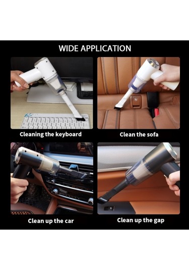 Besthome1 6000pa Süktionlu 120w Kablosuz Taşınabilir Led Işıklı Şarjlı Siyah El Tipi Süpürge, Ev-araç-ofis Temizliği Uygun
