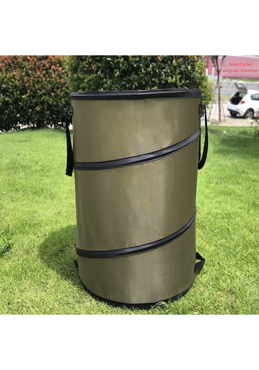 Mufunye Toprak Bahçe Çöp Kutusu Büyük Kapasiteli Fırlatılabilir Oksford Kumaş Dış Mekan Çöpçük Depolama Aleti Toptan Satış
