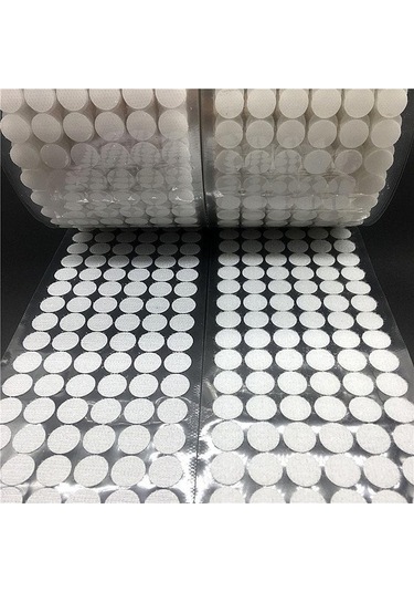 Pazly 15mm Beyaz Kendinden Yapışkanlı Kapatma Bandı Disk Sihirli Yapışkan Bant Beyaz Naylon Kapatma Bandı, Çantalar İçin Uygulayabilirsiniz