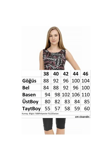 Sıfır Kol Taytlı Yarı Kapalı Mayo 116-511 Siyah Siyah