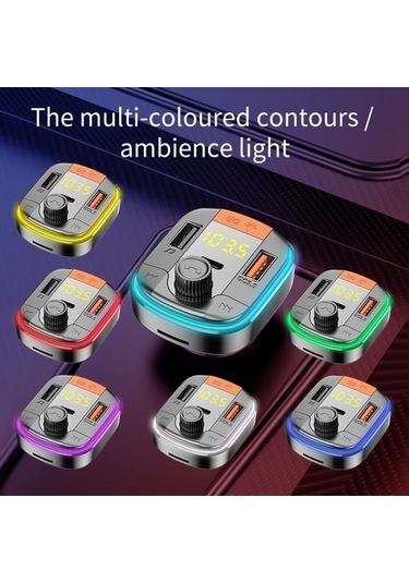 Sones T832 Araba Bluetooth Fm Verici Renkli Işık Mp3 Çalar Güçlü Hızlı Şarj Cihazı Qc3.0