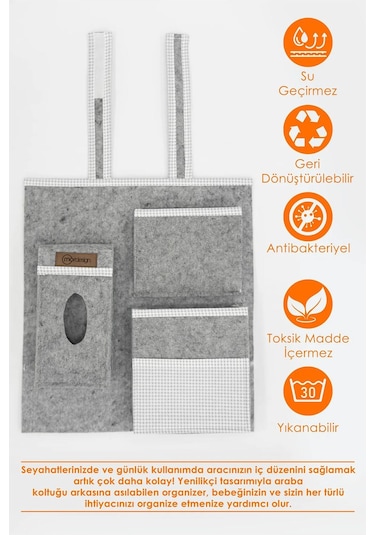 Mor Design Araç İçi Organizeri - Gri