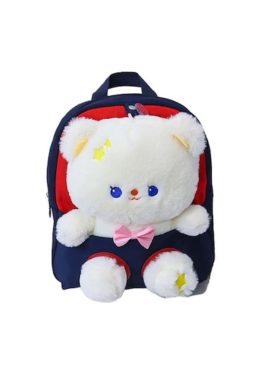 Goldenqian Çocuk Anaokulu Okul Çantaları, Erkek Ve Kız Sırt Çantaları, Sevimli Karikatür Ayı Peluş Bebek Sırt Çantaları Q3mvwq Siyah