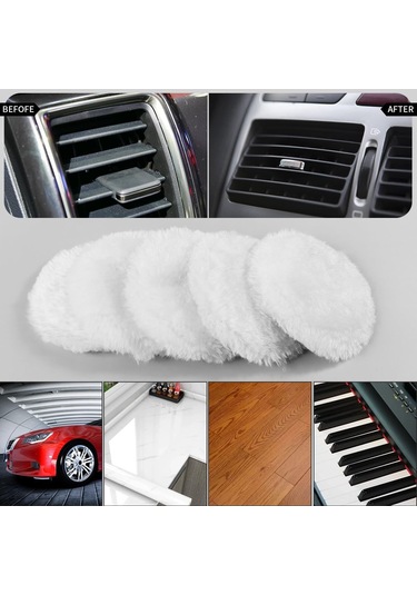 Vkemall 3 İnç Yün Cila Disk Seti 7 Parça - M10 Matkap Adaptörlü, Araç Boya/çamaşır/çelik Cila Ve Waxlama İçin Dayanıklı Yün Malzeme