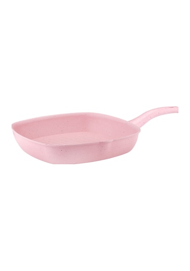28 Cm Granit Izgara Tavası - Pembe Pembe