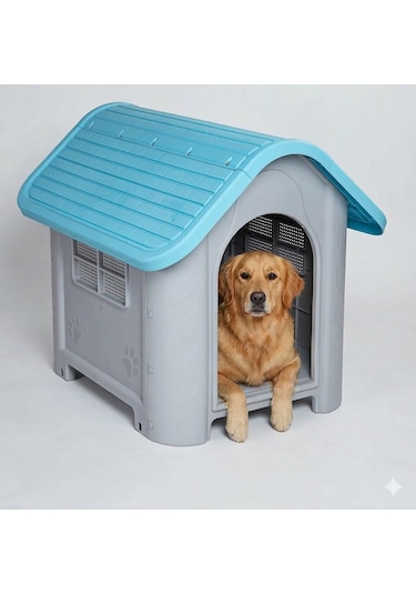 Missidea Brave Paws Plastik Köpek Kulübesi 85x71x66 Cm Mavi