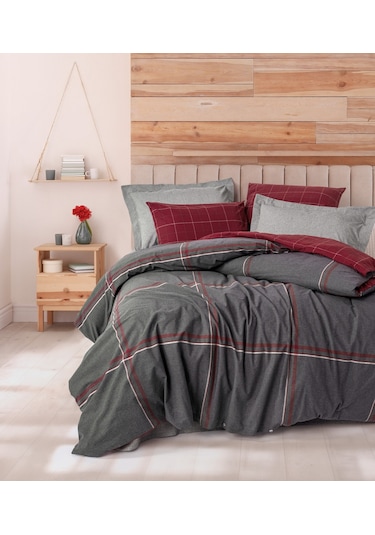 Cotton Box Warm Flanel Tek Kişilik Nevresim Takımı Sento Gri