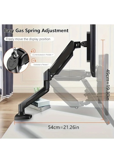 Honeybeeshop Beyaz 13 32 İnç Ekran Monitör Gaz Yaylı Alüminyum Mekanik Kol Braketi