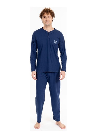 Erkek 1065 Uzun Kol Süprem Pijama Takımı Lacivert Lacivert