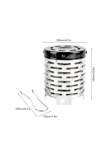 Yunboo Stokvel Isıtıcı Kapağı Çelikten Yapılmış Taşınabilir Çift Katmanlı Fırın Uyumlu Tent Isıtma Aleti Gümüş