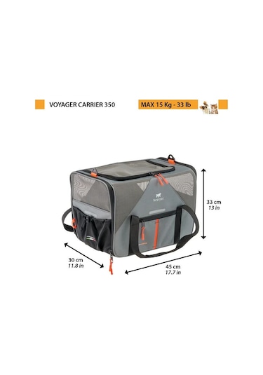 Ferplast Voyager 350 Kumaş Taşıma Çantası Gri