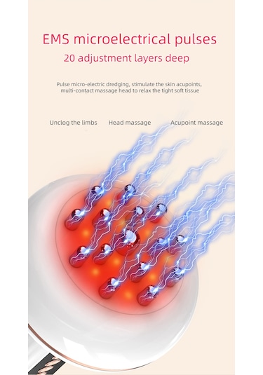 Carmine Elektriksel Kas Uyarıcı Isı Terapisi Tüm Vücut Masaj Aleti Beyaz