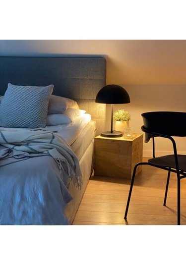 Simaavize Modern Büyük Mantar Abajur Siyah