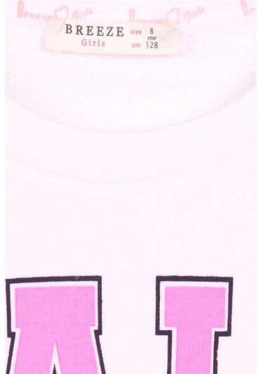 Kız Çocuk Sweatshirt Baskılı Ekru (8-14 Yaş)