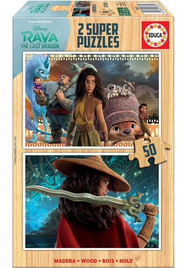Educa 2x50 Parça Raya Ve The Last Dragon Ahşap Çocuk Puzzle - 4-6 Yaş 1 Adet