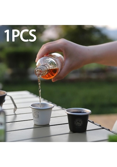 Pazly Kamp Kahve Kupa Bira Paslanmaz Çelik İçecek Süt Beyazı Bardak Beyaz