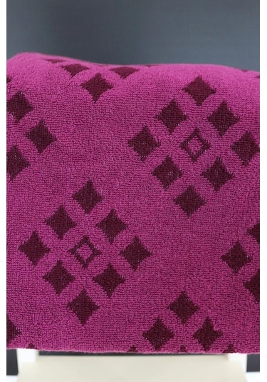 50x100 Rug İplik Boyalı Jakarlı %100 Pamuk Bukle El Yüz Baş Havlu Mor