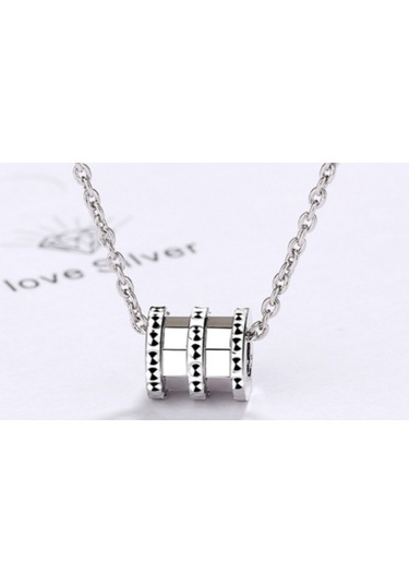 925ayar Gümüş Zirkon Taşlı Geometrik Kolye