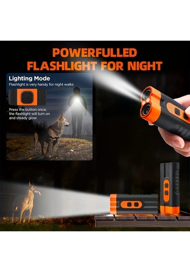 Willowhaven Siyah Çift Sesli Köpek Kovucu Led Işıklı Şarj Edilebilir Uzun Menzil