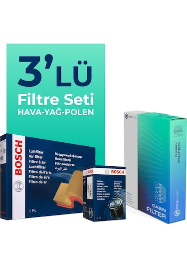 Bosch Dacia Sandero 1.0 Turbo Filtre Bakım Seti 2021-2025 3 Lü