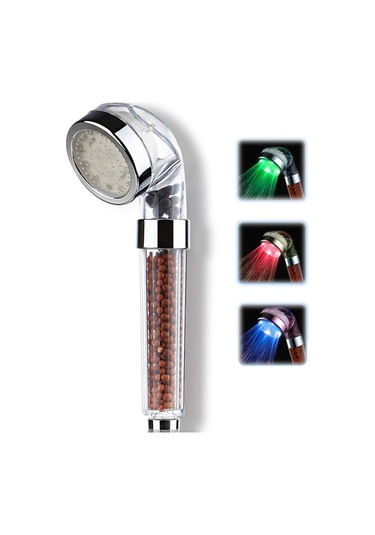 Tasarruflu Boncuklu Ledli Duş Başlık Seti Pil Veya Elektrik Gerekmez Kinetik Enerjili Renkli