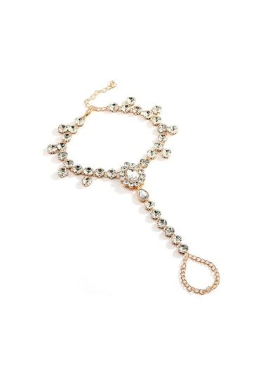 Novahub Moda Çok Yönlü Yapay Elmas Oyuk Halhal, Yaratıcı Kişiselleştirilmiş Takı Altın Altın