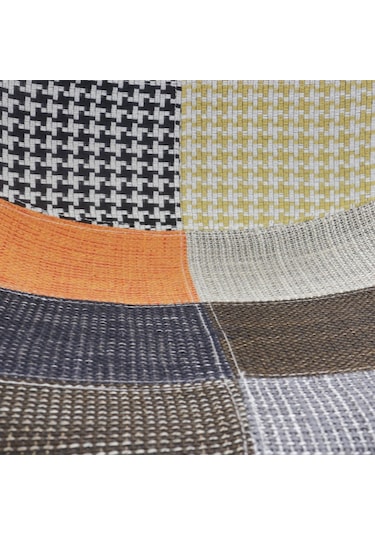 T.conept Renkli Patchwork Sandalye Ahşap Ayaklı