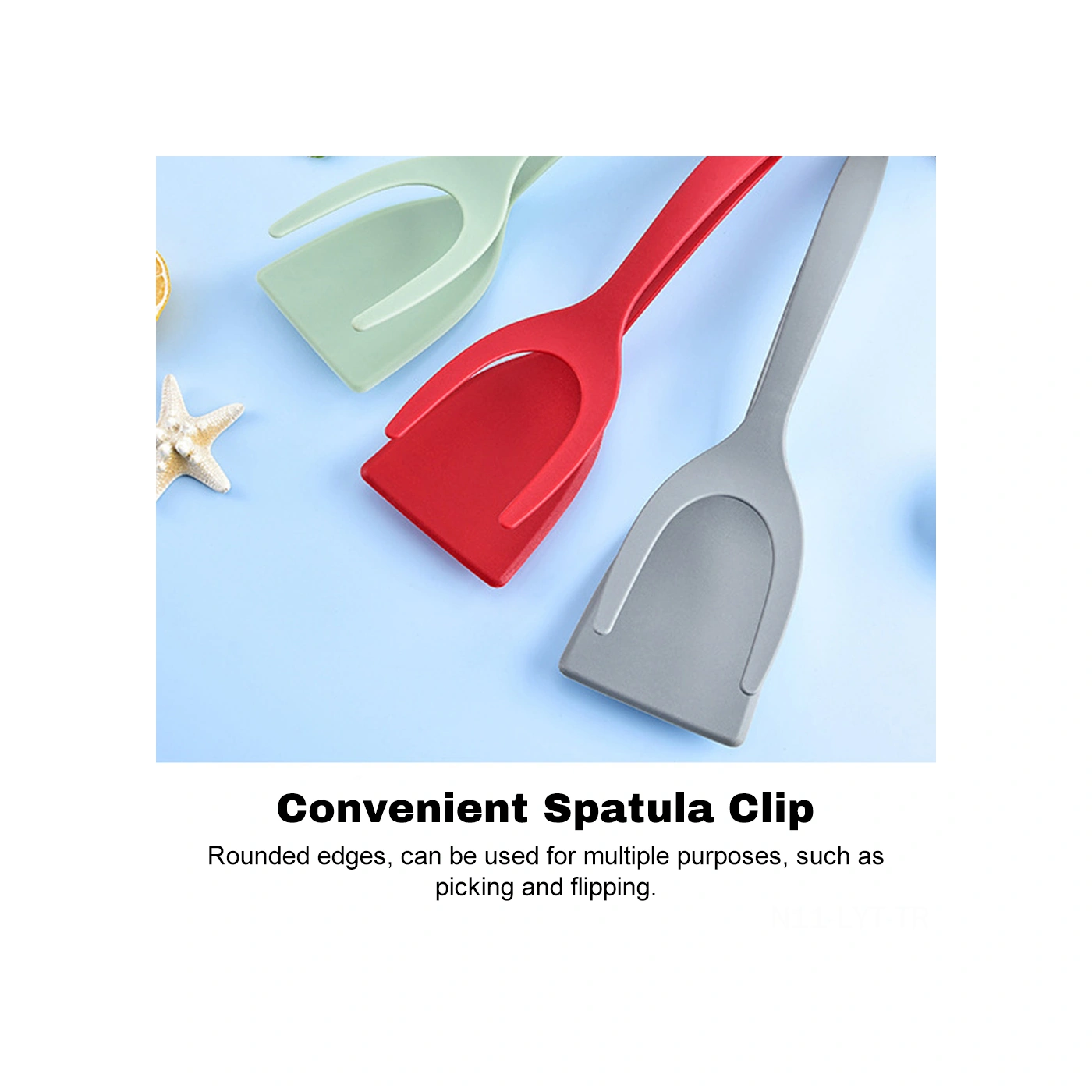 Youtek Siyah Nylon 2'li Fırçak Ve Makas - Izgara, Omlet, Burger, Pancake İçin Isı Dayanıklı Mutfak Aleti