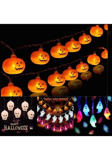 Vkemall 6m 40 Adet Turuncu Balkabağı Led Işık Zinciri, Ev Ve Parti Dekorasyonu, Aa Pil İle Çalışır Pil Dahil Değil , Sıcak Beyaz Işık Diğer