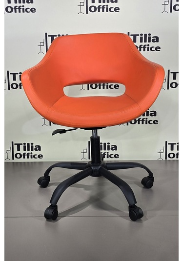 Monaco Çalışma Kesim Koltuğu Yonca Tekerlekli Siyah Ayak Turuncu
