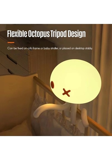 Prestigegoods Sevimli Denizanası Bebek Gece Lambası Kısılabilir Bebek Başucu Lambası Silikon Ç, Led, Masum Rüya Işıltısı Beyaz
