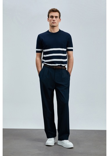 Lufian Tıger Erkek Modal Karışımlı Kazak Lacivert Lacivert 111090121100200 Lacivert