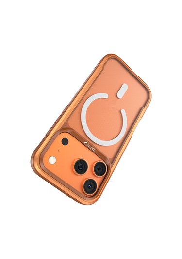 İphone 17 Pro Max Kılıf M-safeli Raptic Shield Classic Serisi Şeffaf Tasarım C-magnet Kapak Turuncu Turuncu
