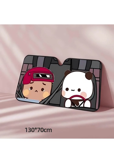 Goldenqian Panda Ayı B-bubu-dudu Araba Güneşliği Cam Araba Pencere Ön Cam Kapak Güneş Gölge Otomatik Visor Araba Aksesuarları Z3