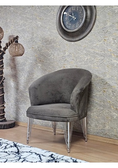 Tekli Teddy Krom Kaplama Telli Ayak Çay Seti Koltuk Tekli Berjer Çok Renkli