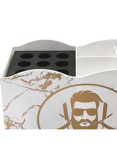 Beyaz Kuaförlük Alet Saklama Kutusu Çıkarılabilir Tuvalet Masası Saç Klipleri Organizatör Makas İçin