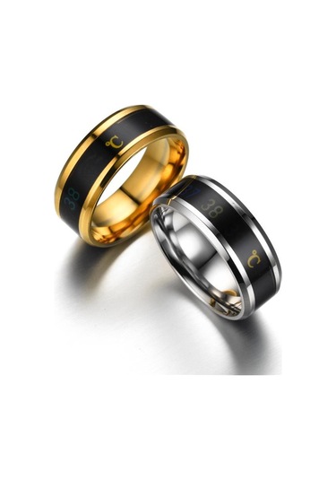 Gümüş Paslanmaz Çelik Sıcaklık Halkası Vücut Sıcaklığı Akıllı Sıcaklık Algılama Titanyum Çelik Çift Yüzük Gümüş Gümüş Paslanmaz Çelik Sıcaklık Halkası Vücut Sıcaklığı Akıllı Sıcaklık Algılama Titanyum Çelik Çift Yüzük Gümüş